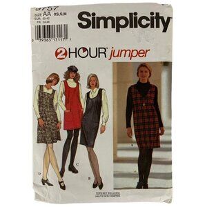 Simplicity 9757 Misses Jumper Pullover Patch Pockets XS S M Easy Sewing Pattern